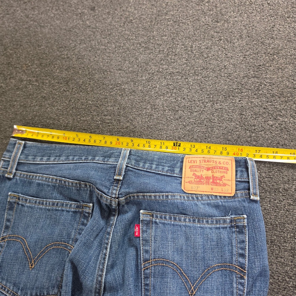 Levi's 527 Low Boot Cut Jeans Mens 33x32 Blue Denim Slim Fit Casual Classic - Picture 6 of 9